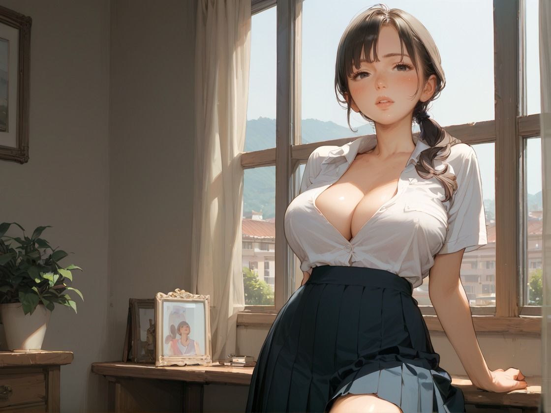 隣の家の爆乳人妻に制服着させてハメ倒す_0