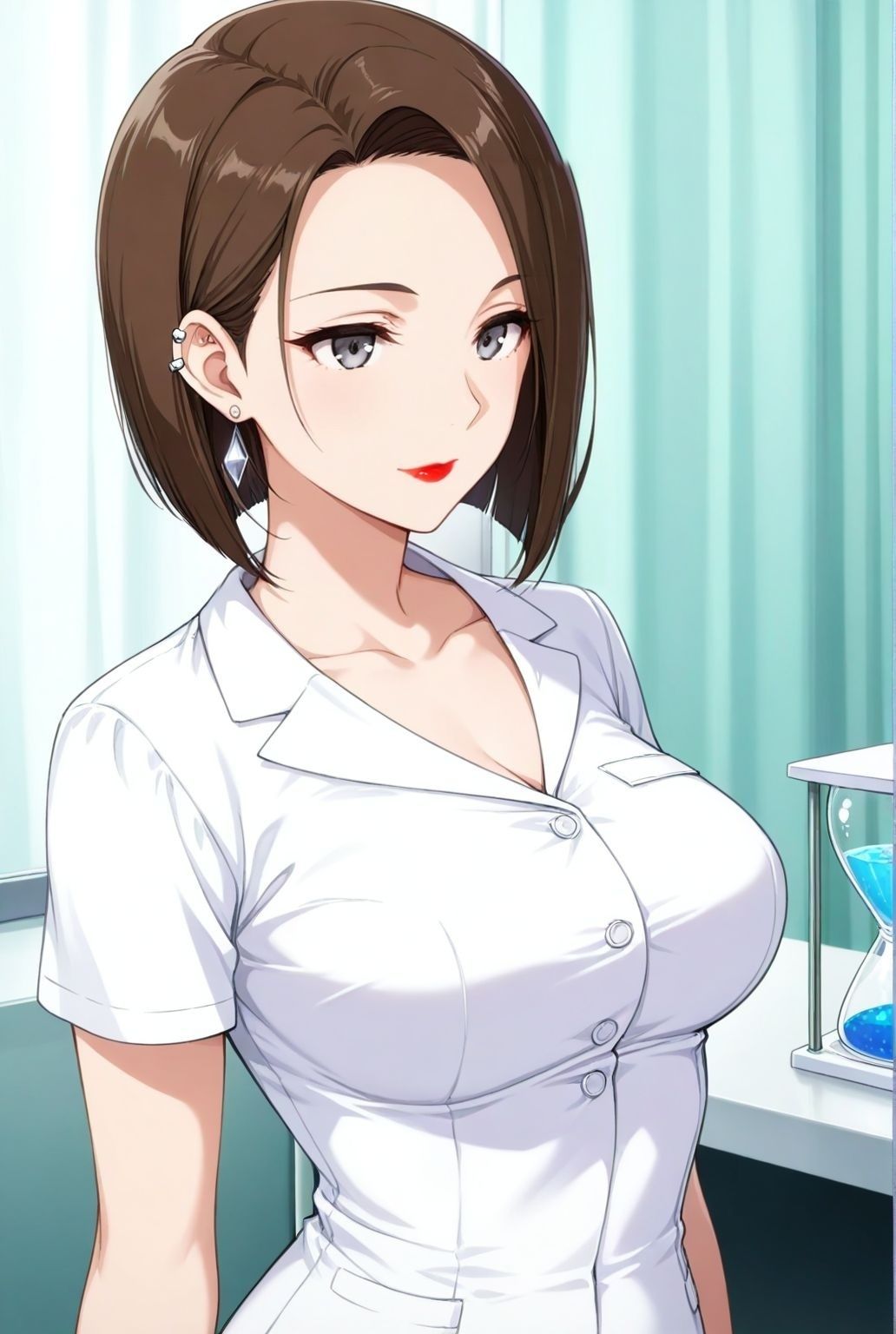 サンプル画像1:巨乳ショート女医の密室誘惑―淫らな熟女の診察(快楽熟女クラブ) [d_594789]