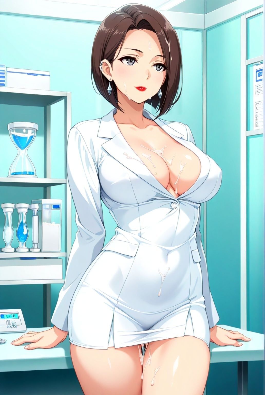 巨乳ショート女医の密室誘惑―淫らな熟女の診察 画像9