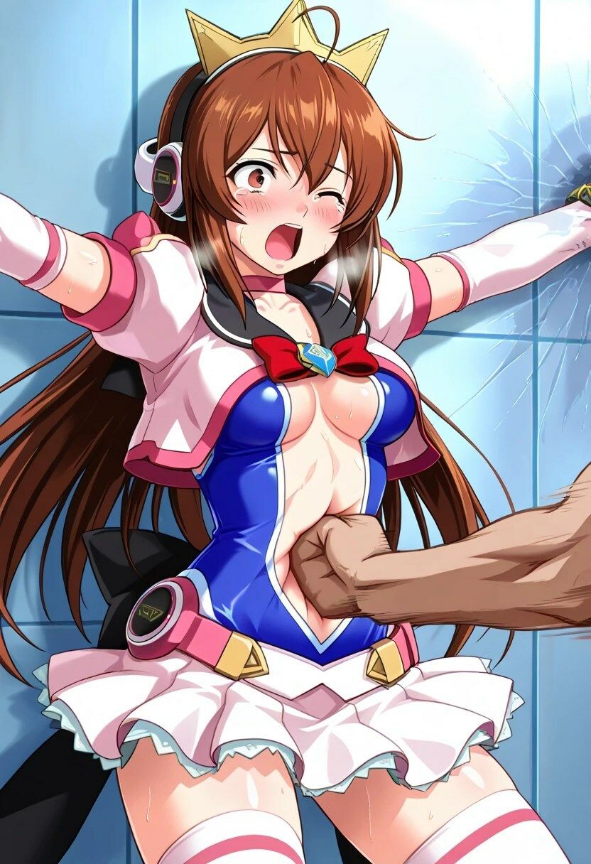 サンプル画像4:美少女ゲーム魔法戦士のヒロインが腹パンチされる(sinzan) [d_594858]