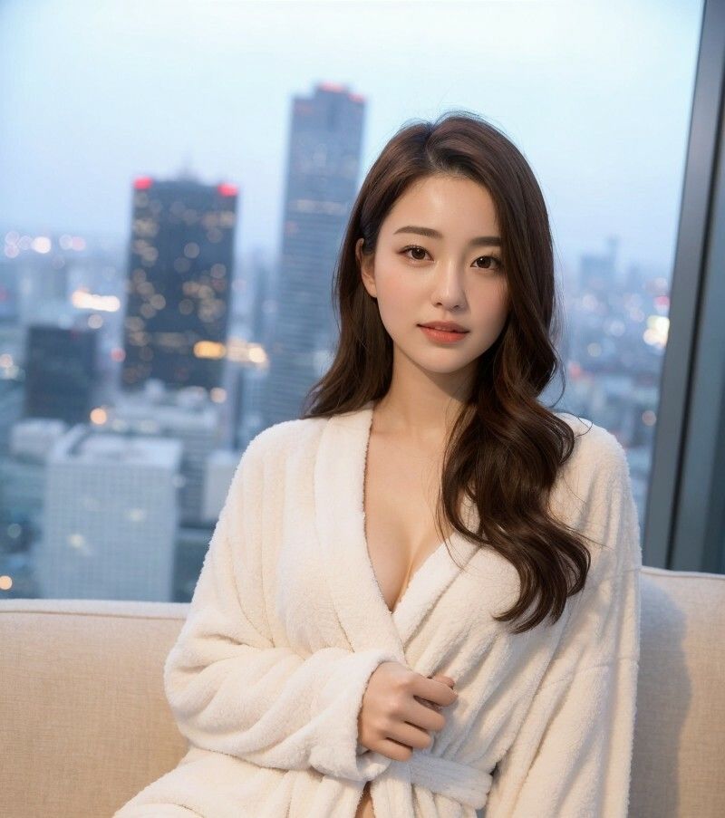 サンプル画像4:【美女名録】vol4.14  このあと、どうする？─バスローブの誘惑  200枚【AIヌードグラビア写真集】(AI美女制作参謀本部4課) [d_594859]