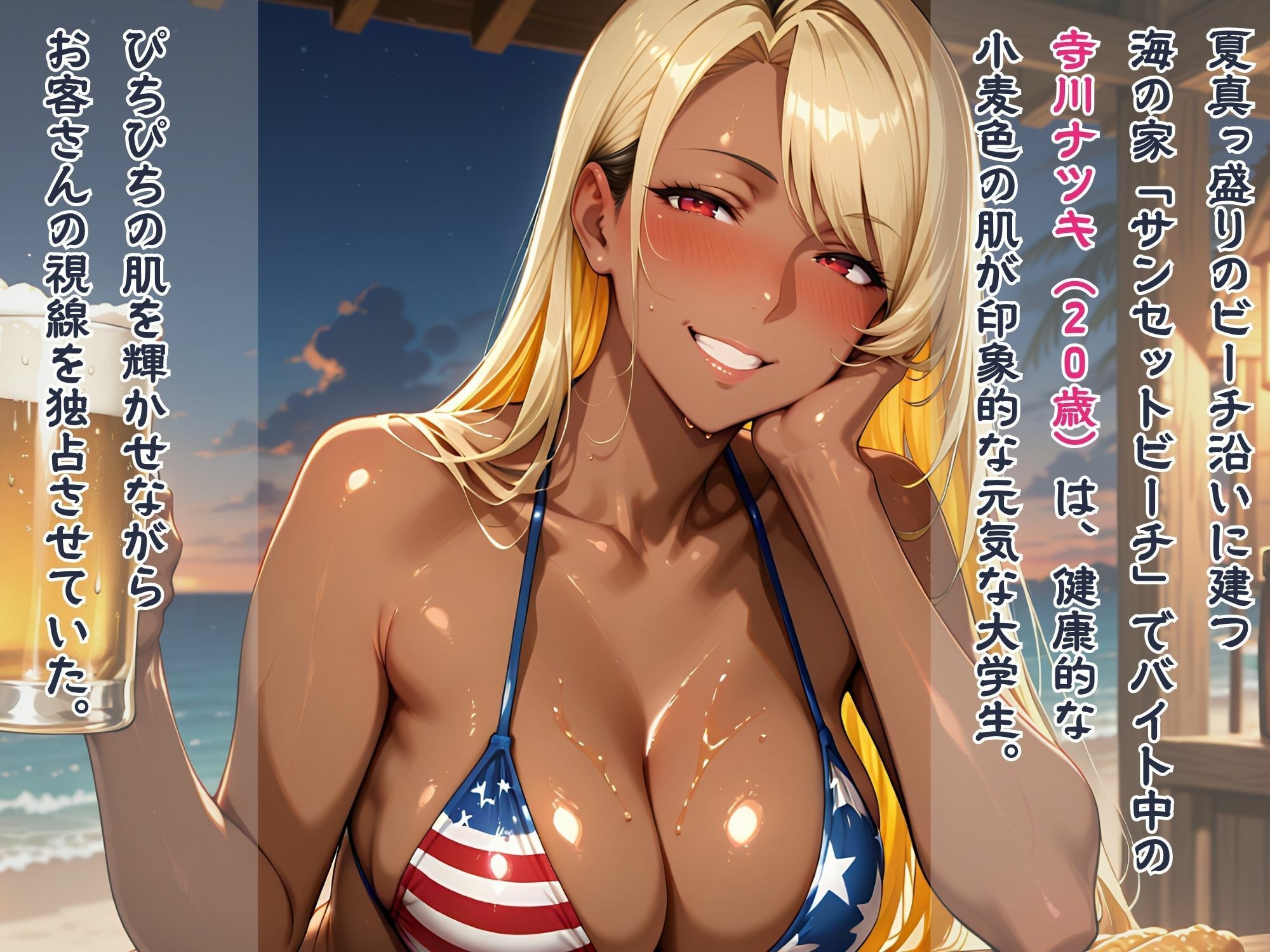 サンプル画像1:海の家バイト褐色女子大生  絶倫おじさんの生中出し地獄(みるくさんど) [d_594959]