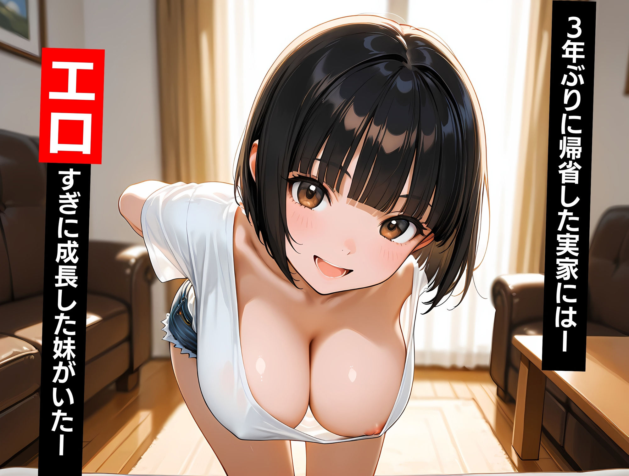 無防備巨乳妹に濃厚大量中出し 画像1