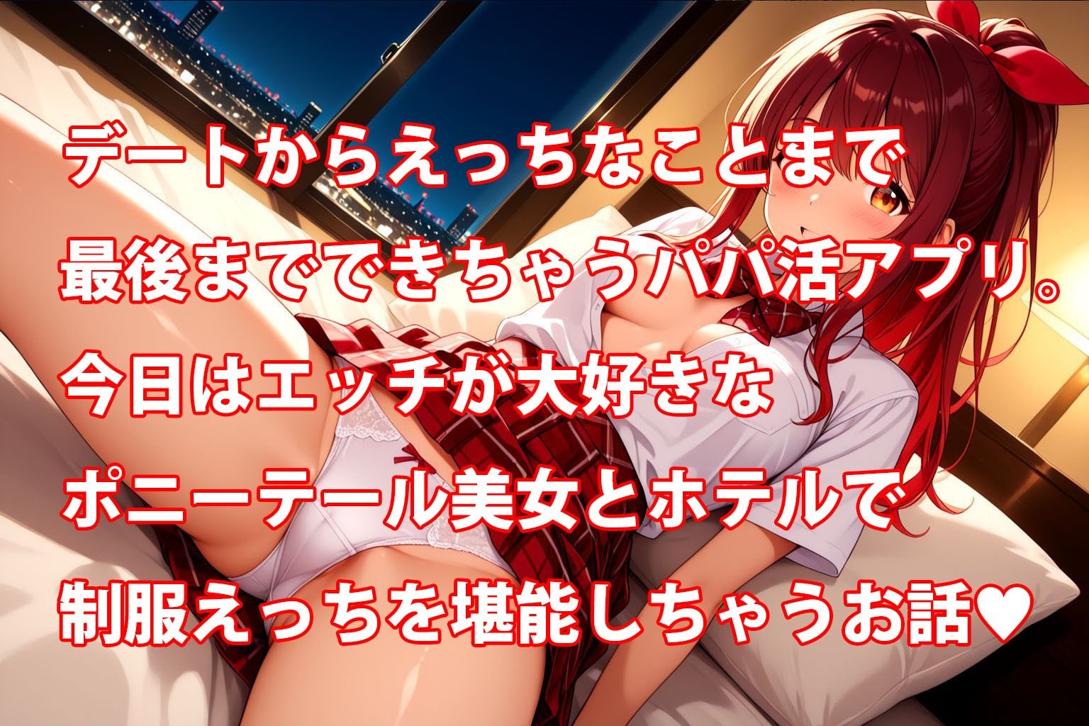 サンプル画像1:ポニーテール学生美少女のえっちなパパ活記録(しこしこ) [d_595166]