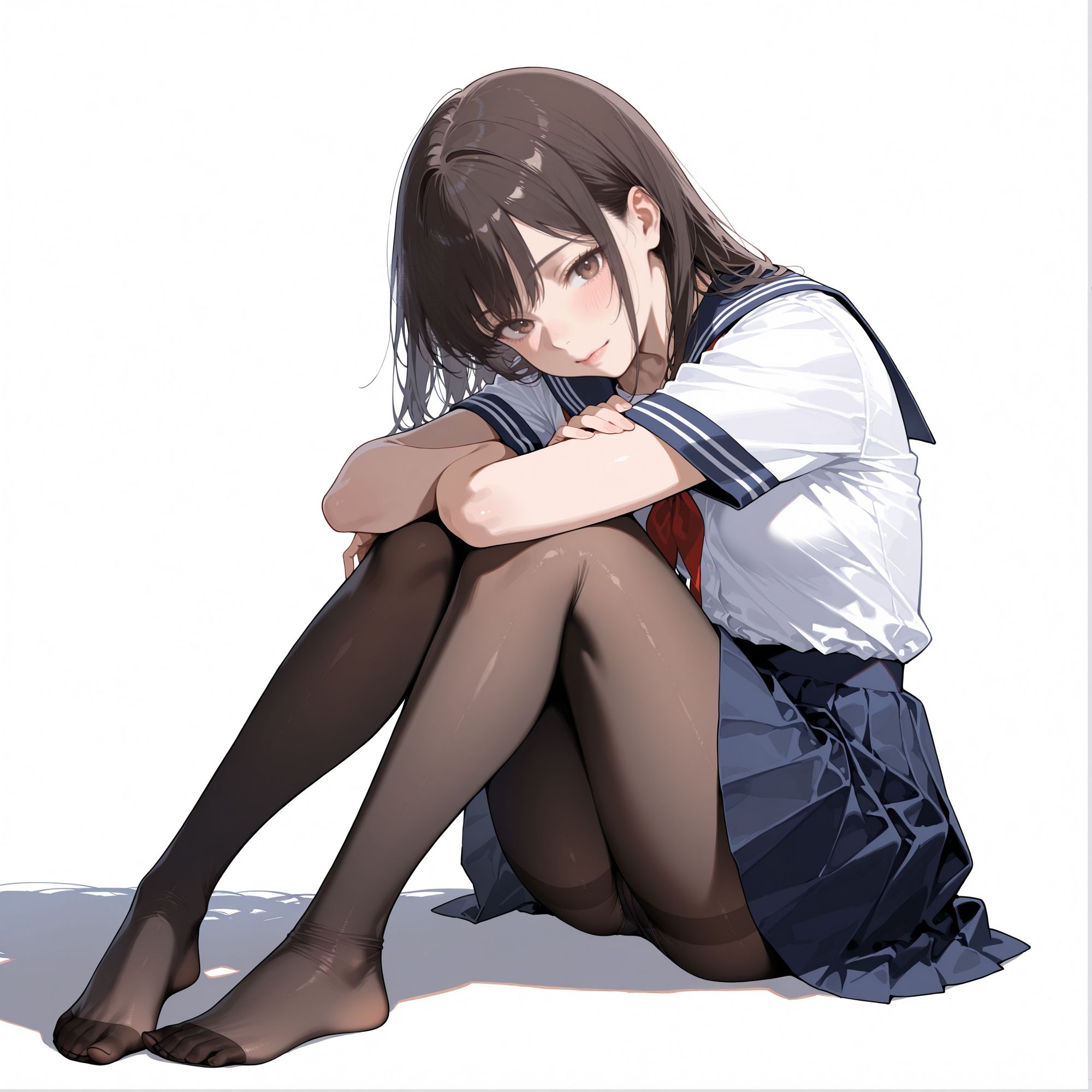 黒タイツ 制服女子 画像3
