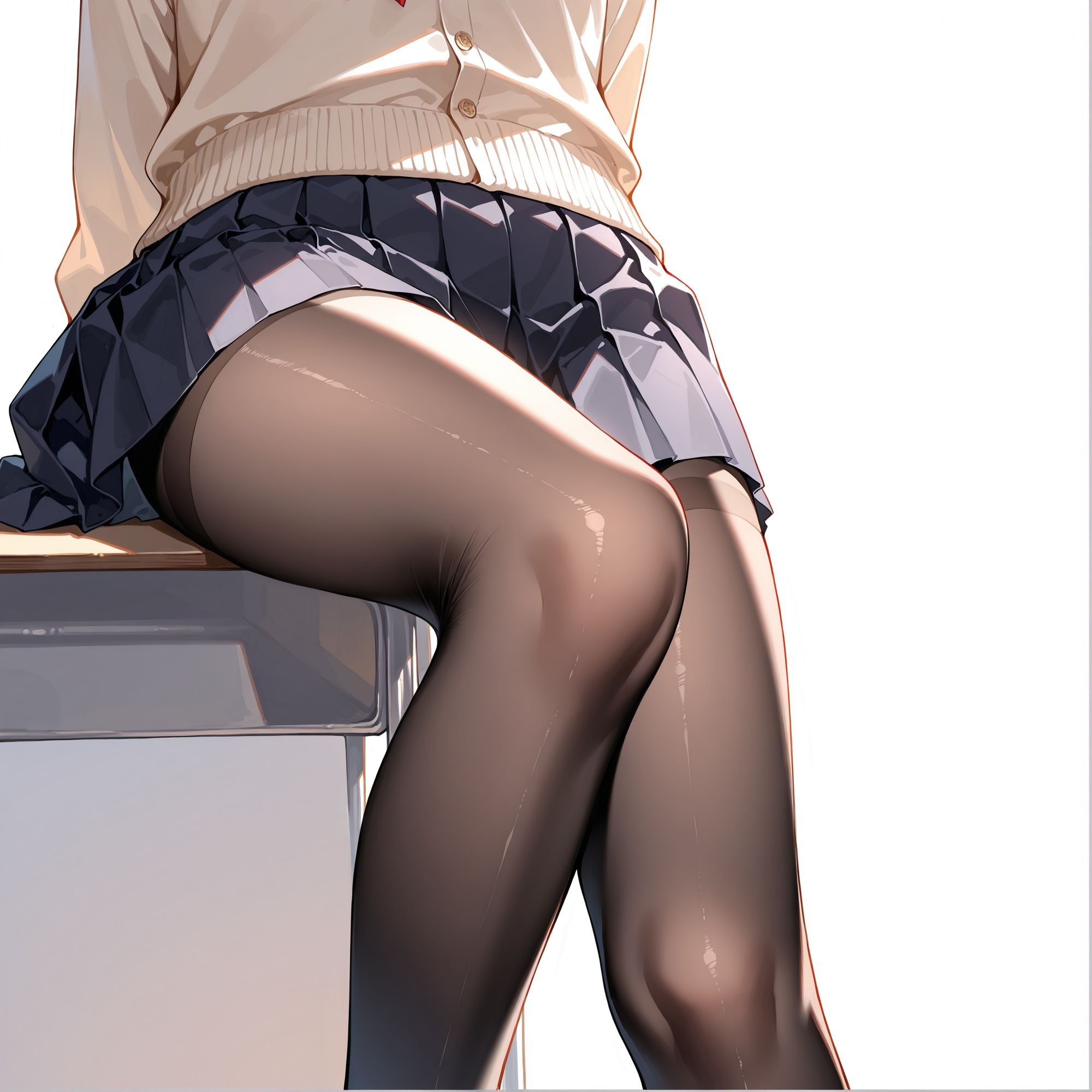 黒タイツ 制服女子 画像4