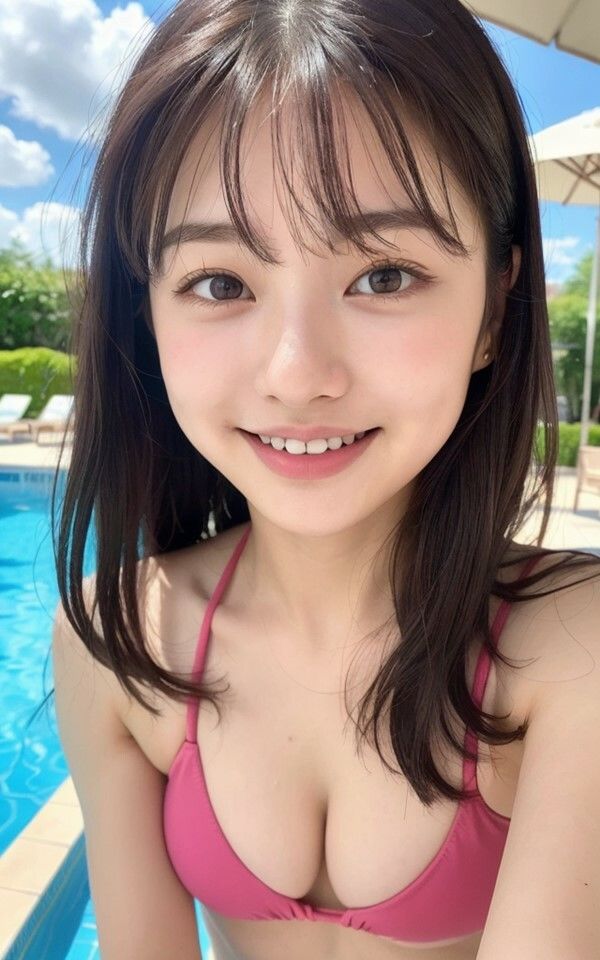 プールで顔射 画像8