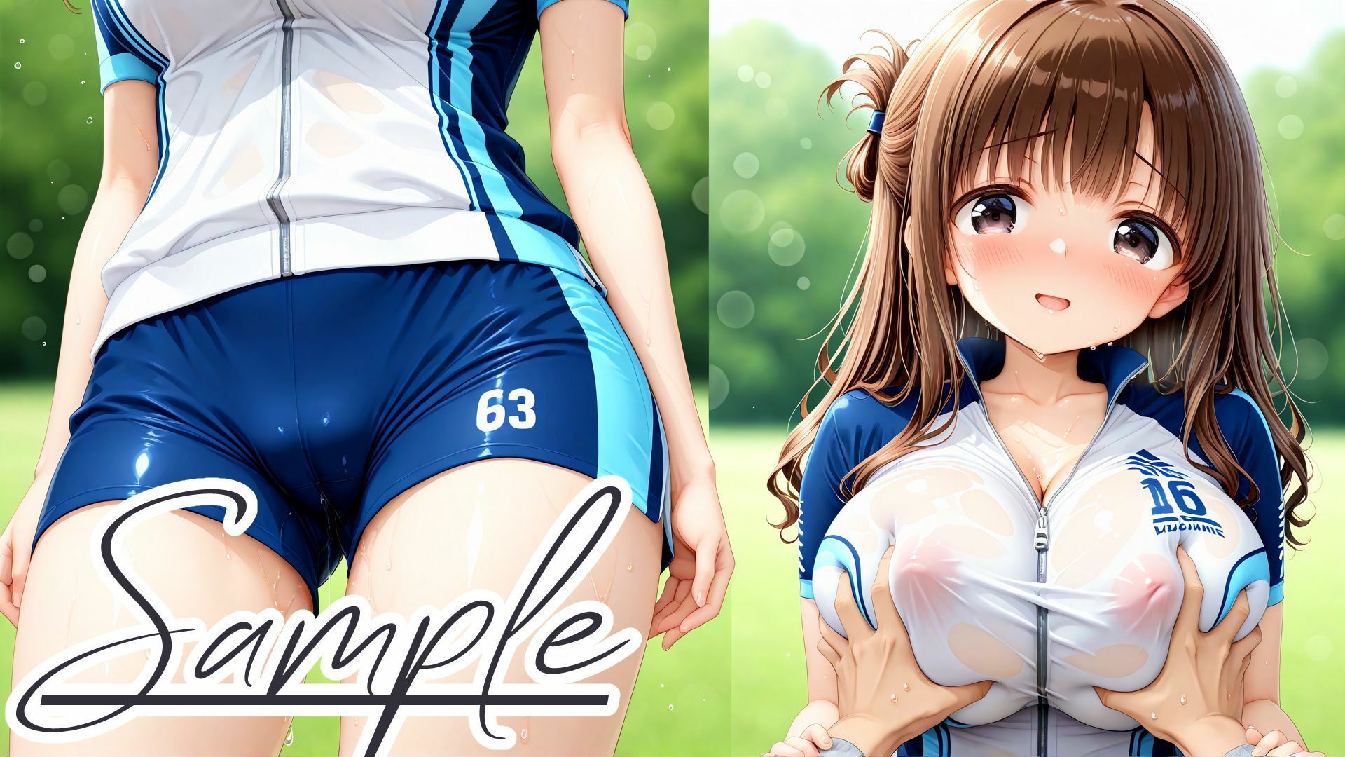 サンプル画像4:汗だくスポーツ少女のおっぱいをひたすら揉むCG集(棚から串だんご) [d_595535]