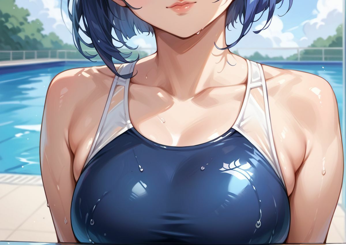 サンプル画像1:スク水学園  爆乳女子(るーくるーく) [d_595606]