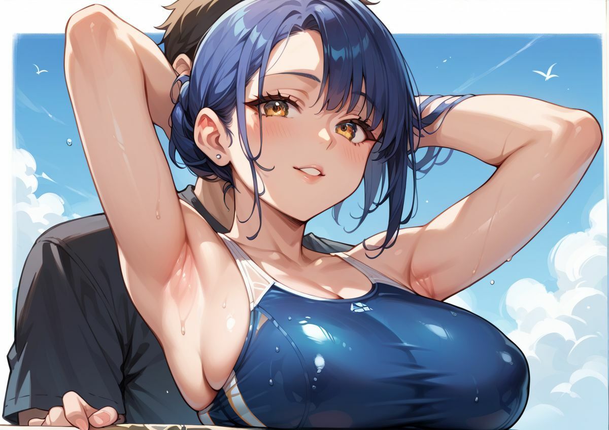 サンプル画像2:スク水学園  爆乳女子(るーくるーく) [d_595606]