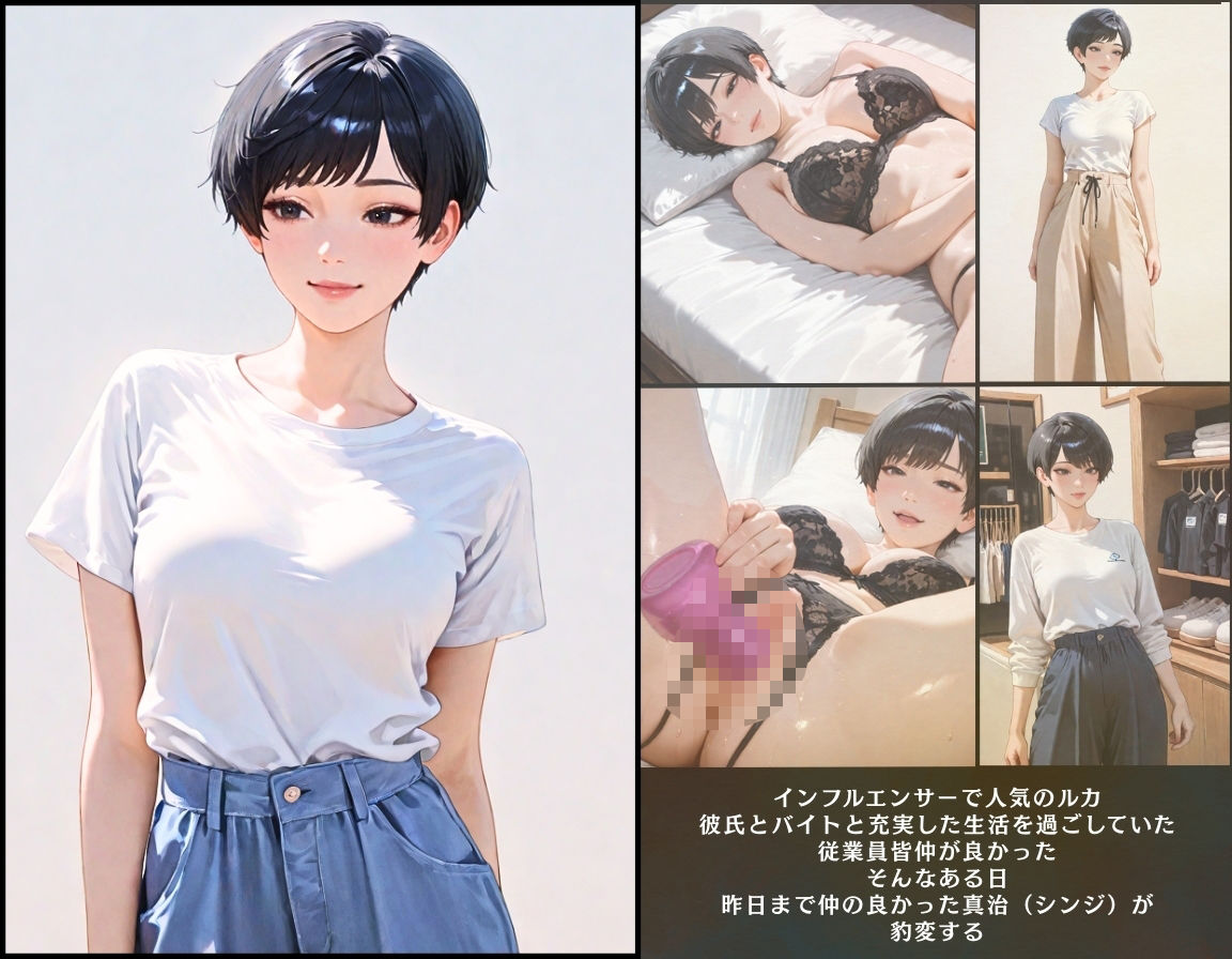 サンプル画像2:彼には言えない  バイト先で輪〇落ちした日〜一ノ瀬ルカ編〜ショップ店員(もんもんクラブ) [d_595645]