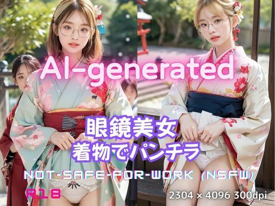 眼鏡美人の和装パンチラ写真集 〜AI-generated着物グラビア〜