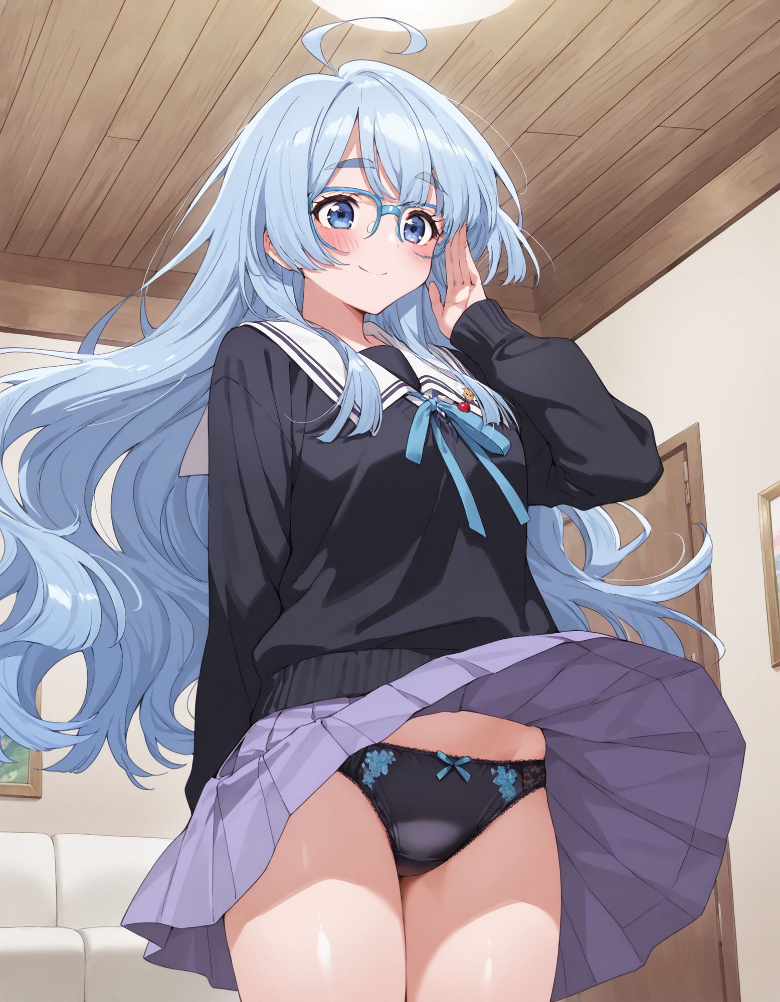 紫〇寺清葉のパンチラ〜制服編〜 画像1
