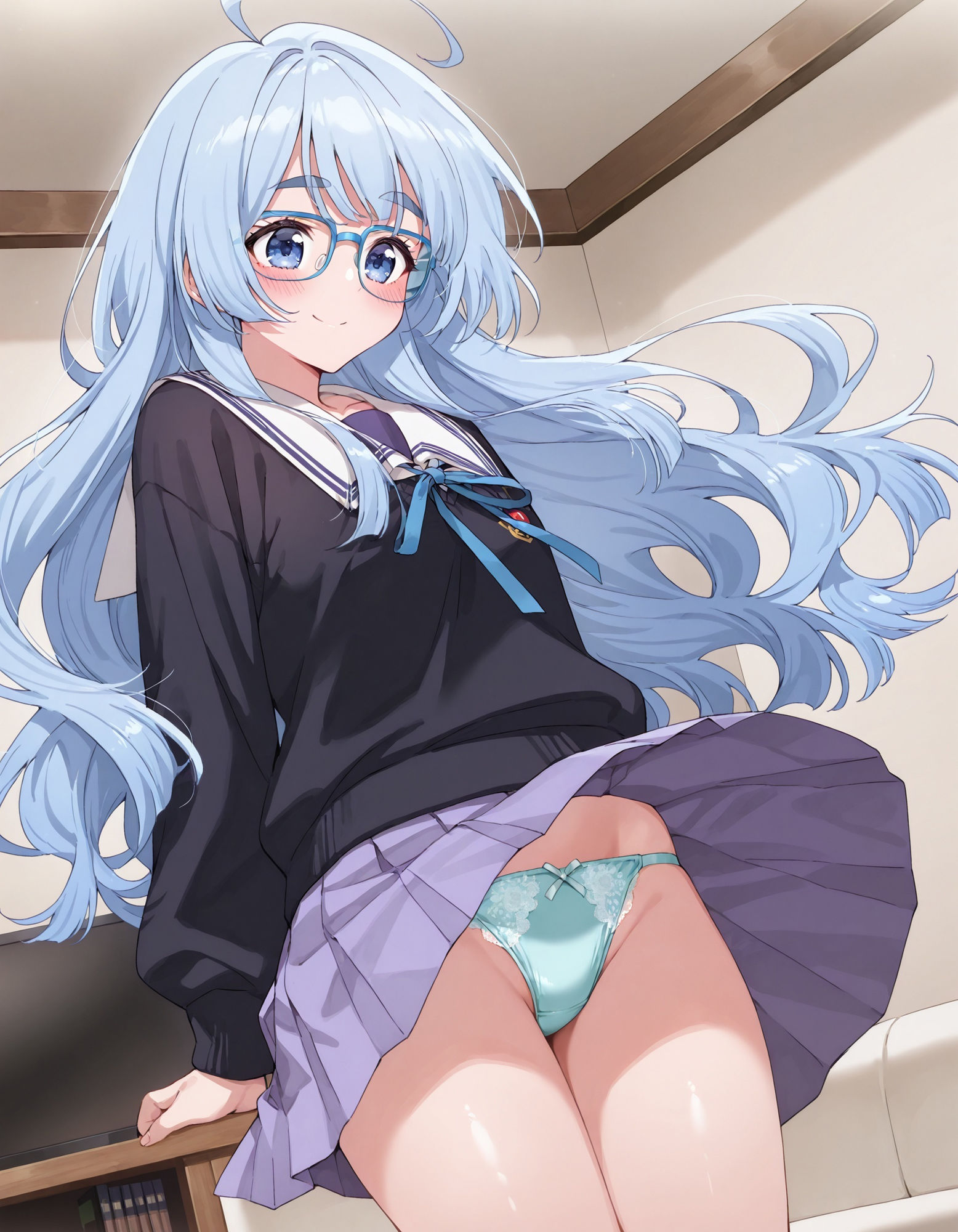 紫〇寺清葉のパンチラ〜制服編〜 画像4