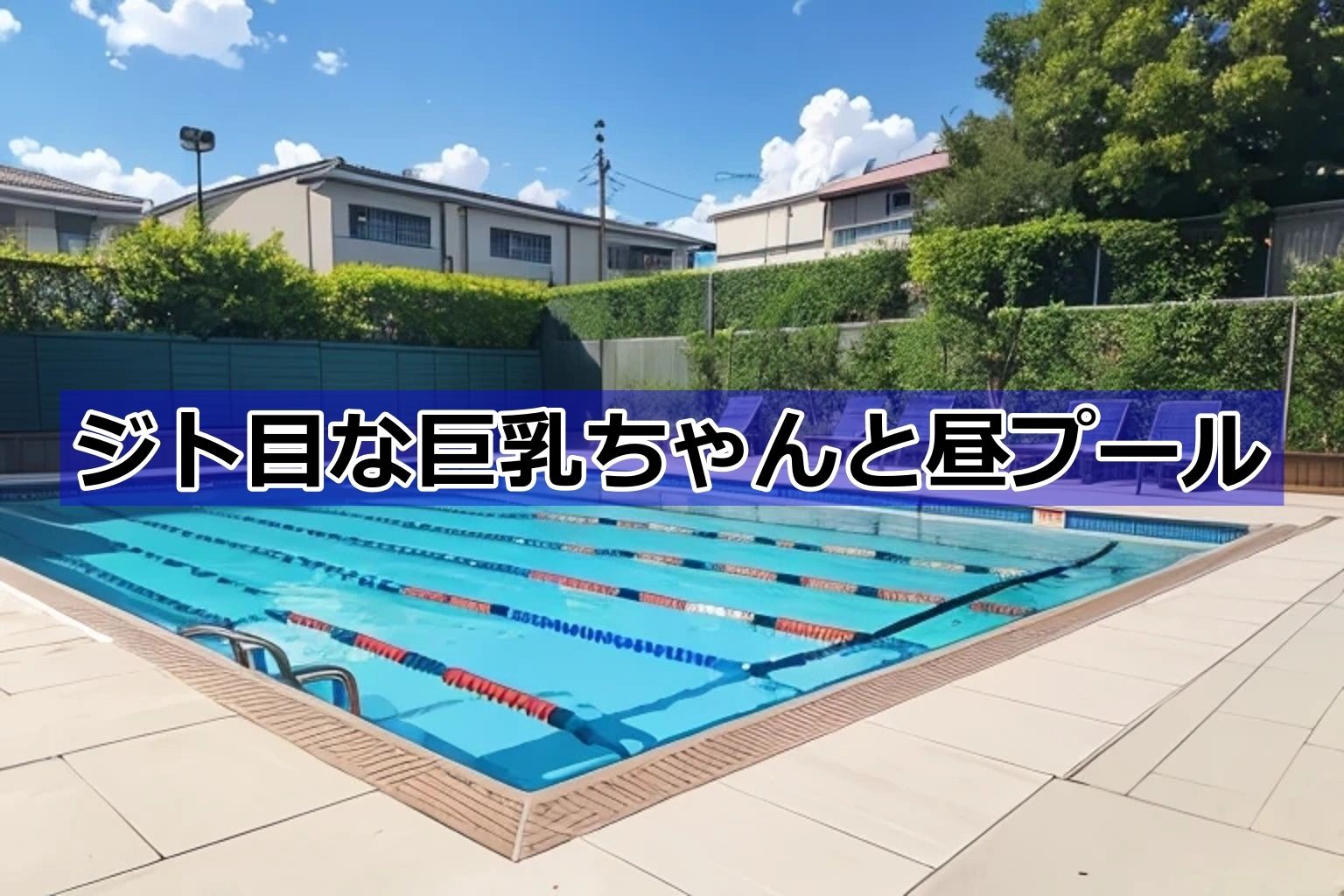 サンプル画像1:ジト目な巨乳ちゃんと一緒に昼プール→夜プール→更衣室（はーと）(くまとねこ屋) [d_596135]