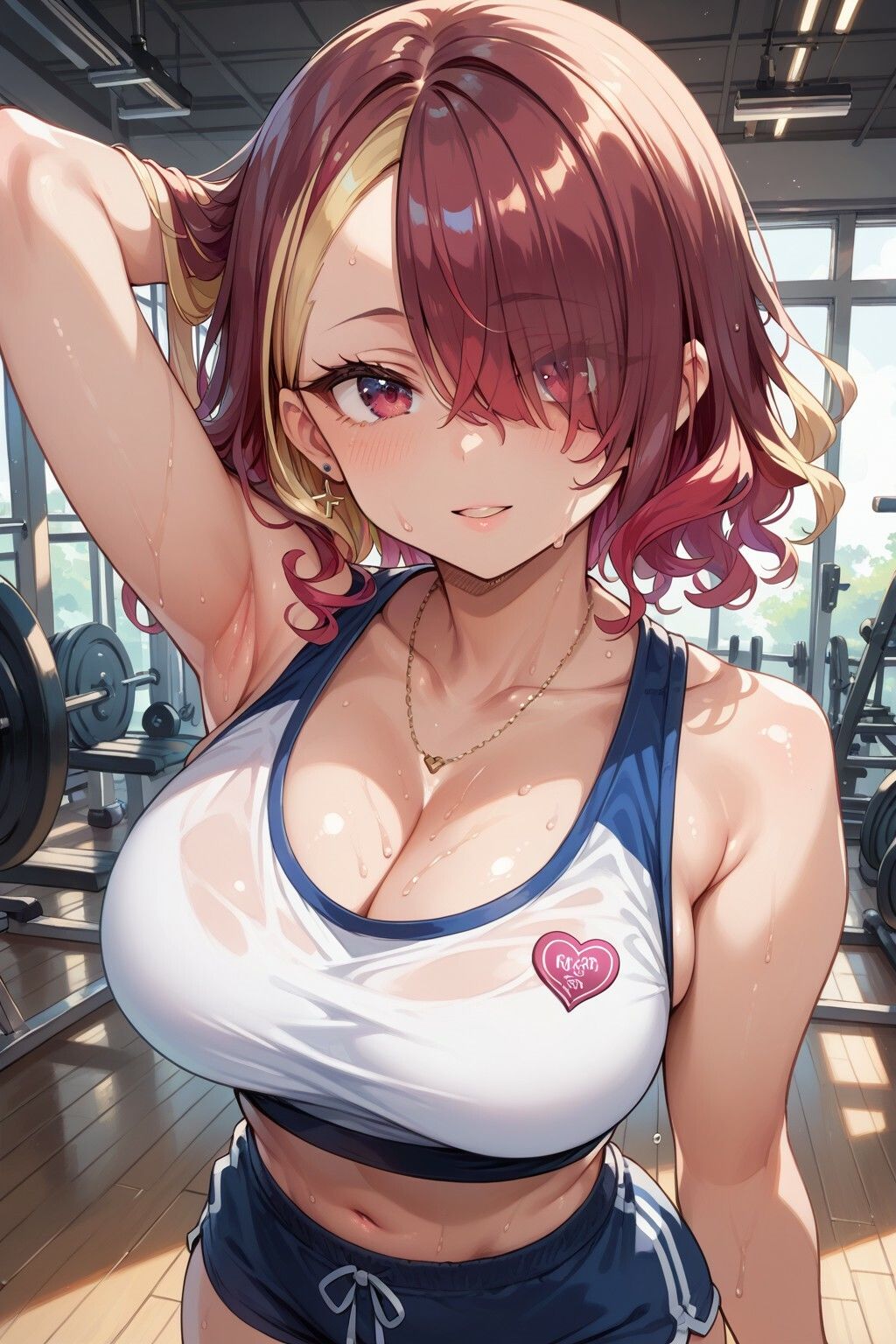 サンプル画像1:汗の匂いがいやらしいお姉さんとのSEXトレーニング(美少女をAIしてる) [d_596211]