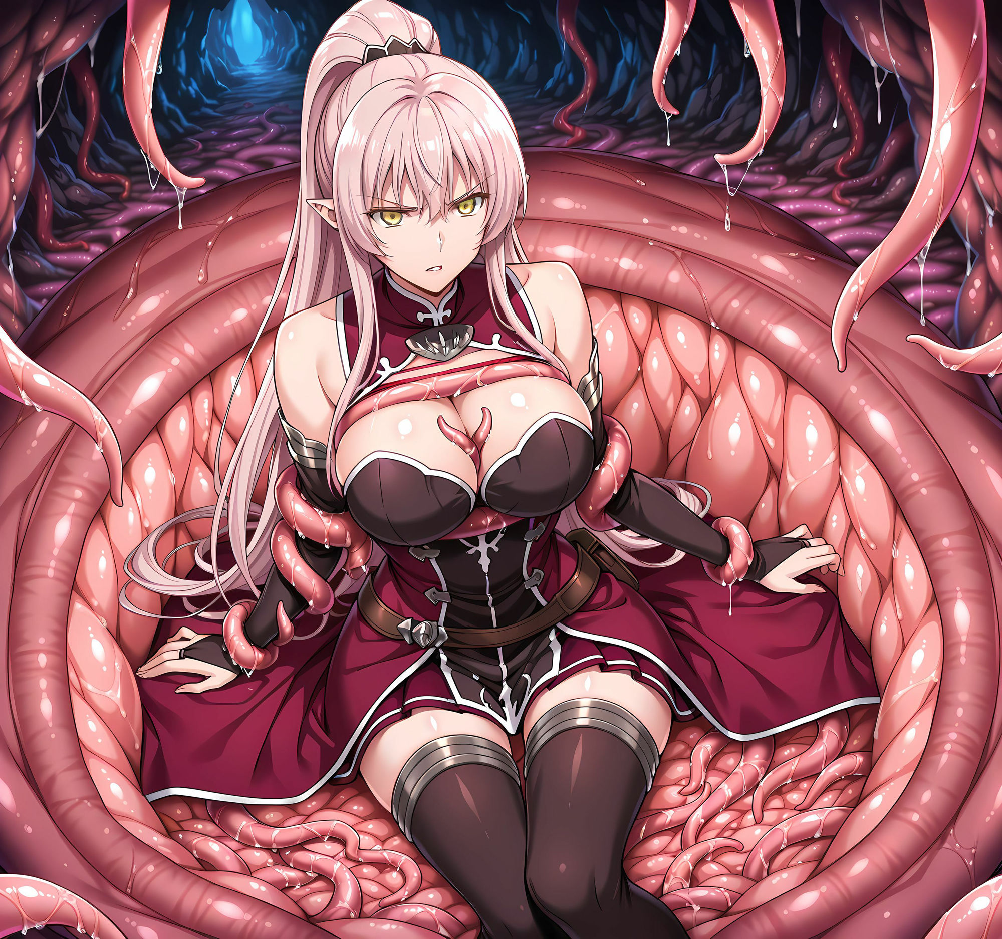 サンプル画像4:エルフ洗脳丸呑み悪堕ち〜淫魔化搾精〜(ochiruevil) [d_596347]