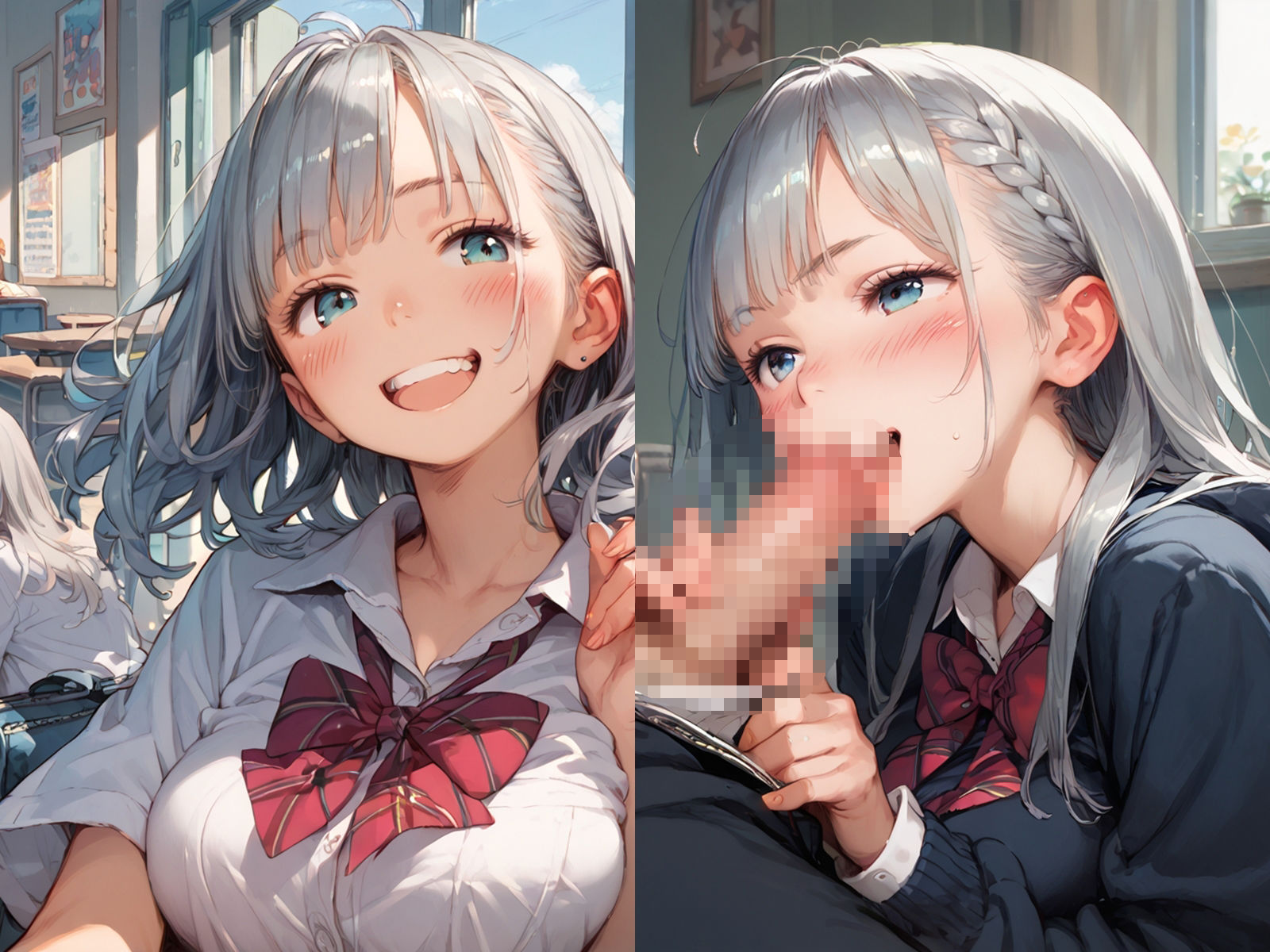 サンプル画像1:初恋の銀髪JKが種付けプレスで孕んだのを僕は忘れられない(種付け工房) [d_596416]