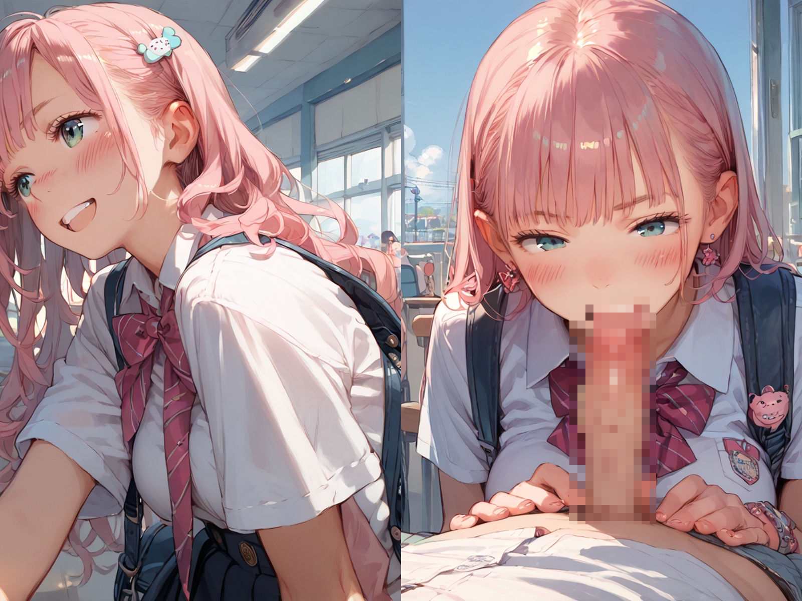 サンプル画像1:初恋のピンク髪JKが種付けプレスで孕んだのを僕は忘れられない(種付け工房) [d_596418]