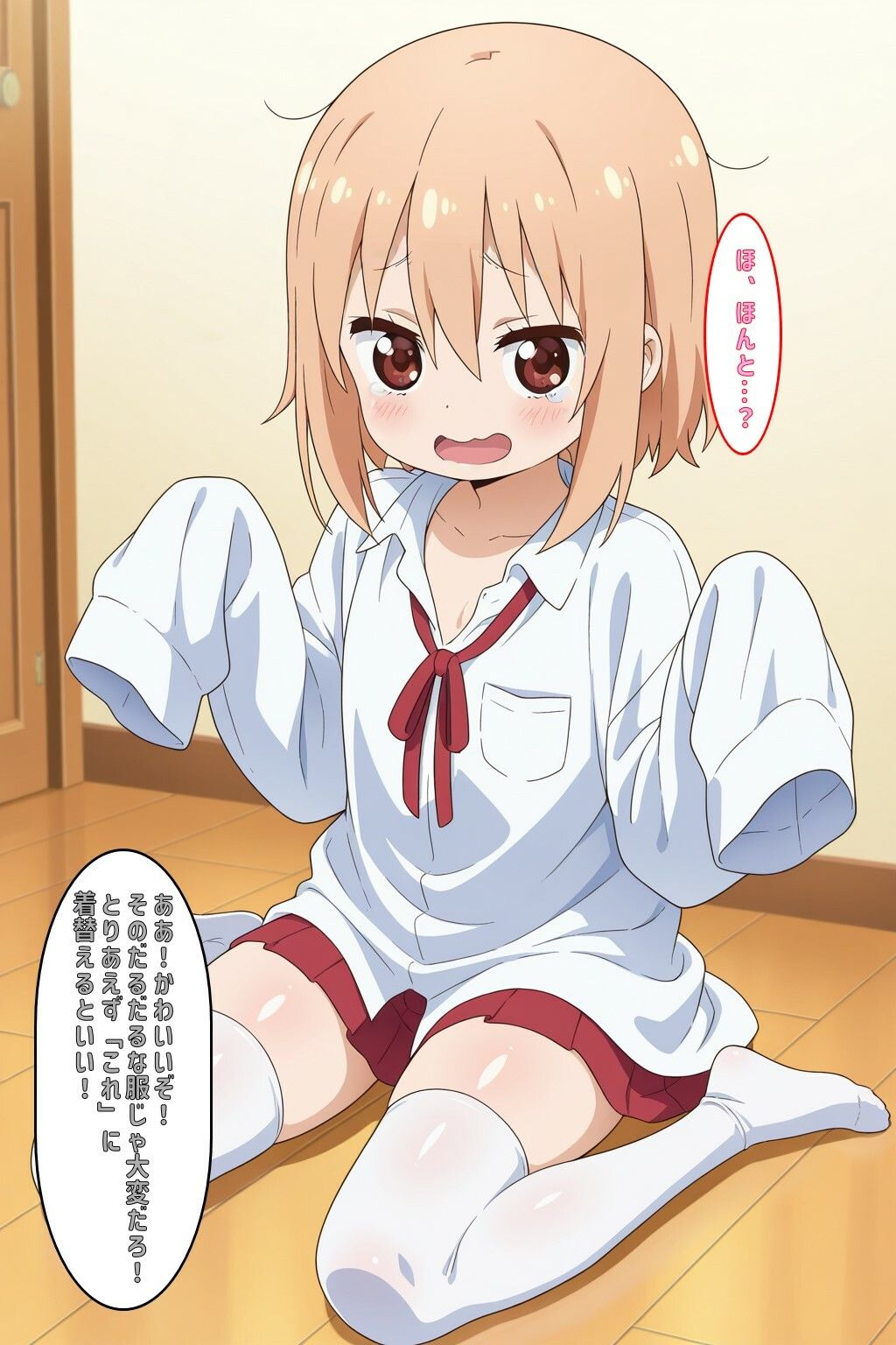 サンプル画像2:薬を飲んで、目が覚めたら…体が縮んでしまっていた、うまるちゃん(あるてみす) [d_596627]