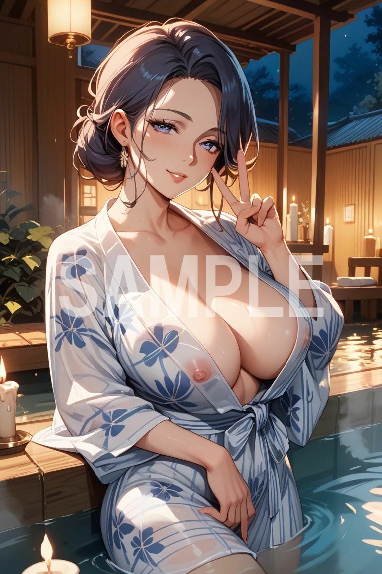 サンプル画像1:旦那には秘密の温泉旅行 〜女将に仕込まれた性技で狂う妻〜(愛だろAi) [d_596749]