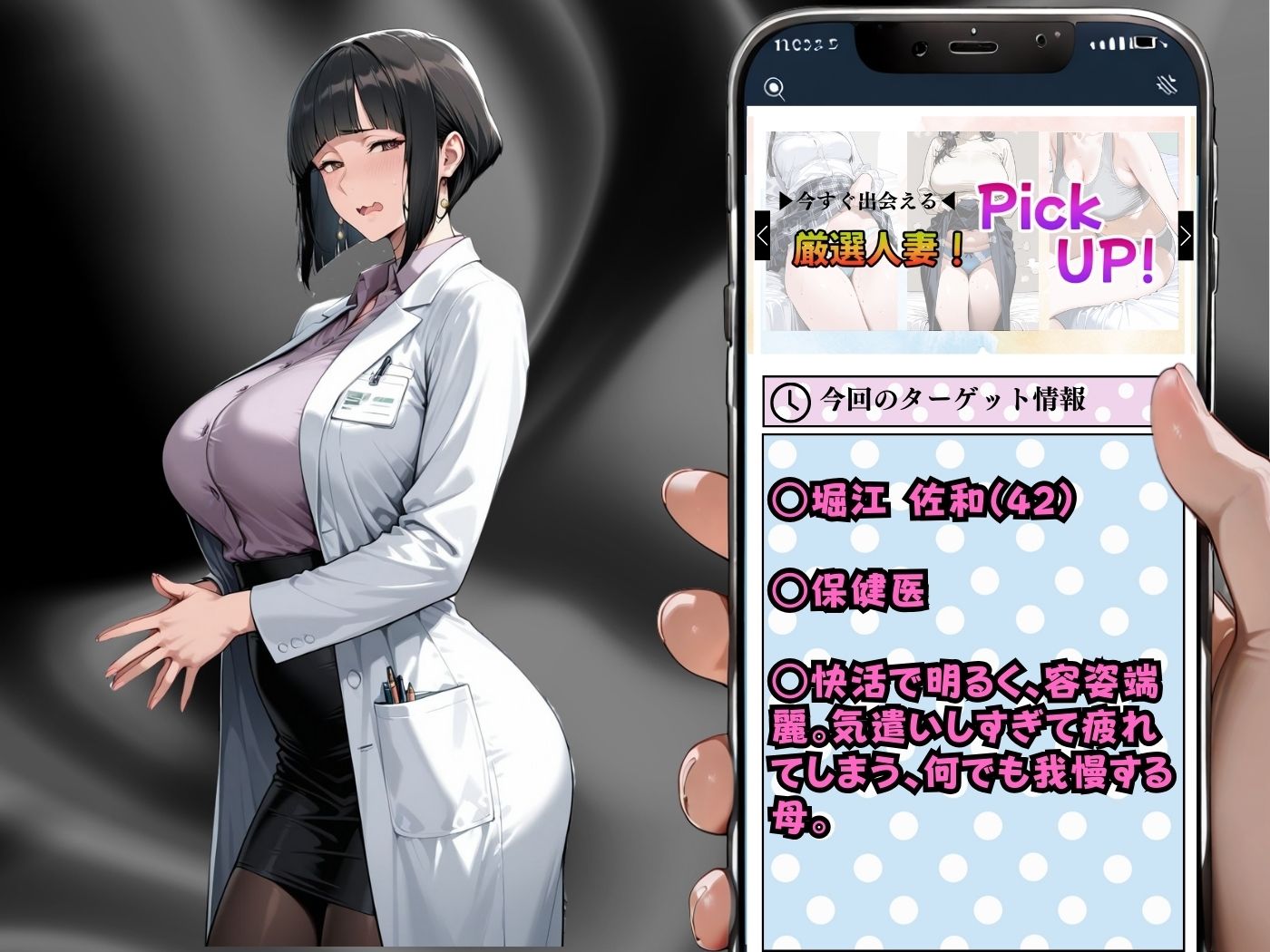 サンプル画像2:肉感人妻種付け〜色気ムンムン保健医が孕むまでち○こ注射で完堕検診〜(ワーテルLab) [d_597022]