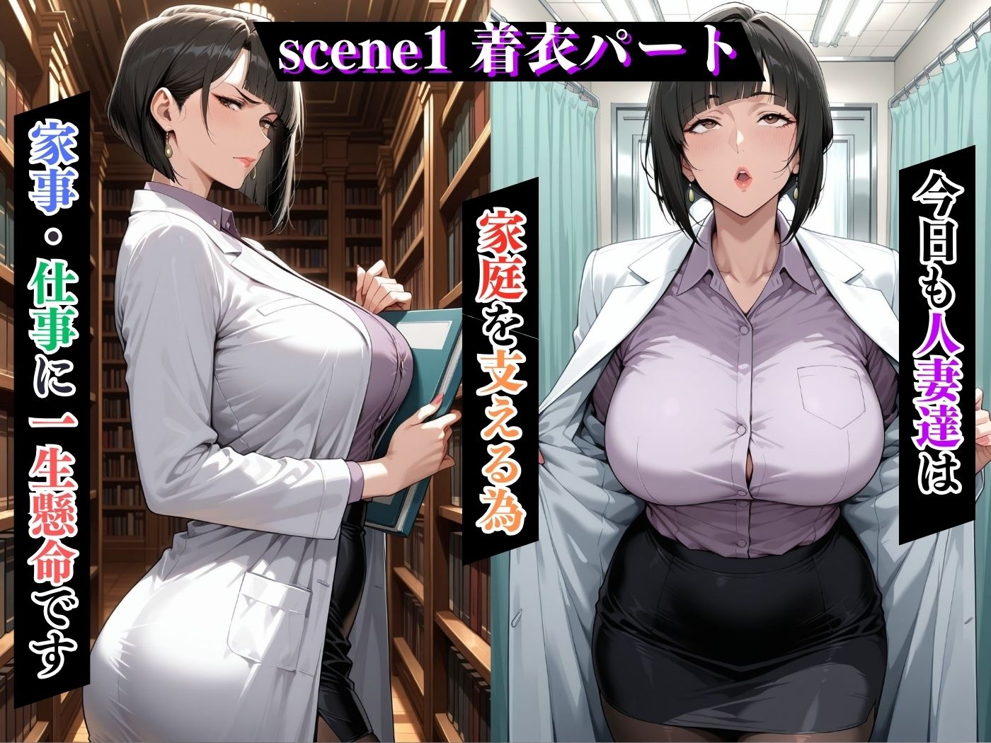 サンプル画像4:肉感人妻種付け〜色気ムンムン保健医が孕むまでち○こ注射で完堕検診〜(ワーテルLab) [d_597022]