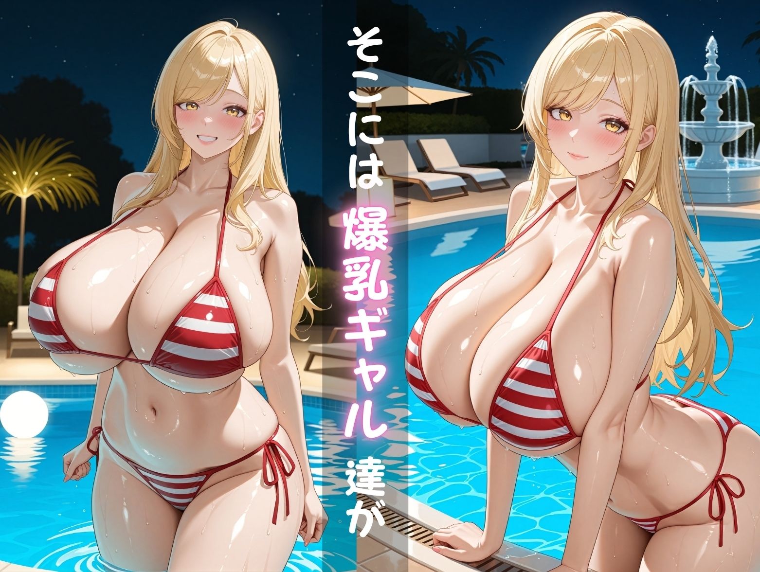 爆乳ギャルたちと誘惑ナイトプール 画像2