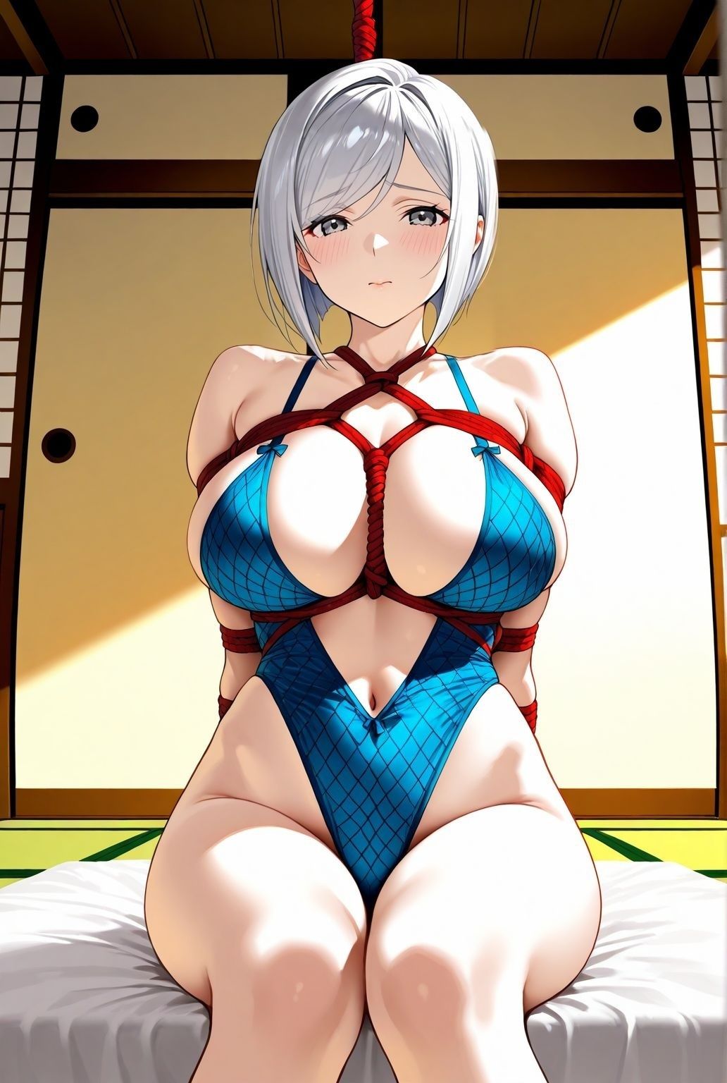 サンプル画像1:艶縛和装録 ― 銀髪の女が選んだ悦楽(緊縛クラブ) [d_597053]