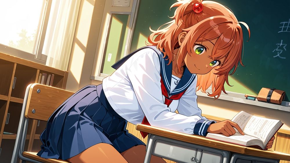 サンプル画像3:褐色肌の藍髪＆栗毛スク水ビューティが顧問教師と孕ませレッスン【4K】(ニート印刷所) [d_597124]