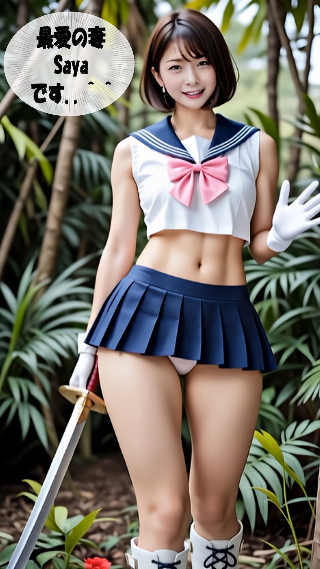 【スマホ動画】人妻美女セーラー剣士Saya/パンチラ・脚フェチ・尻フェチ編 画像1
