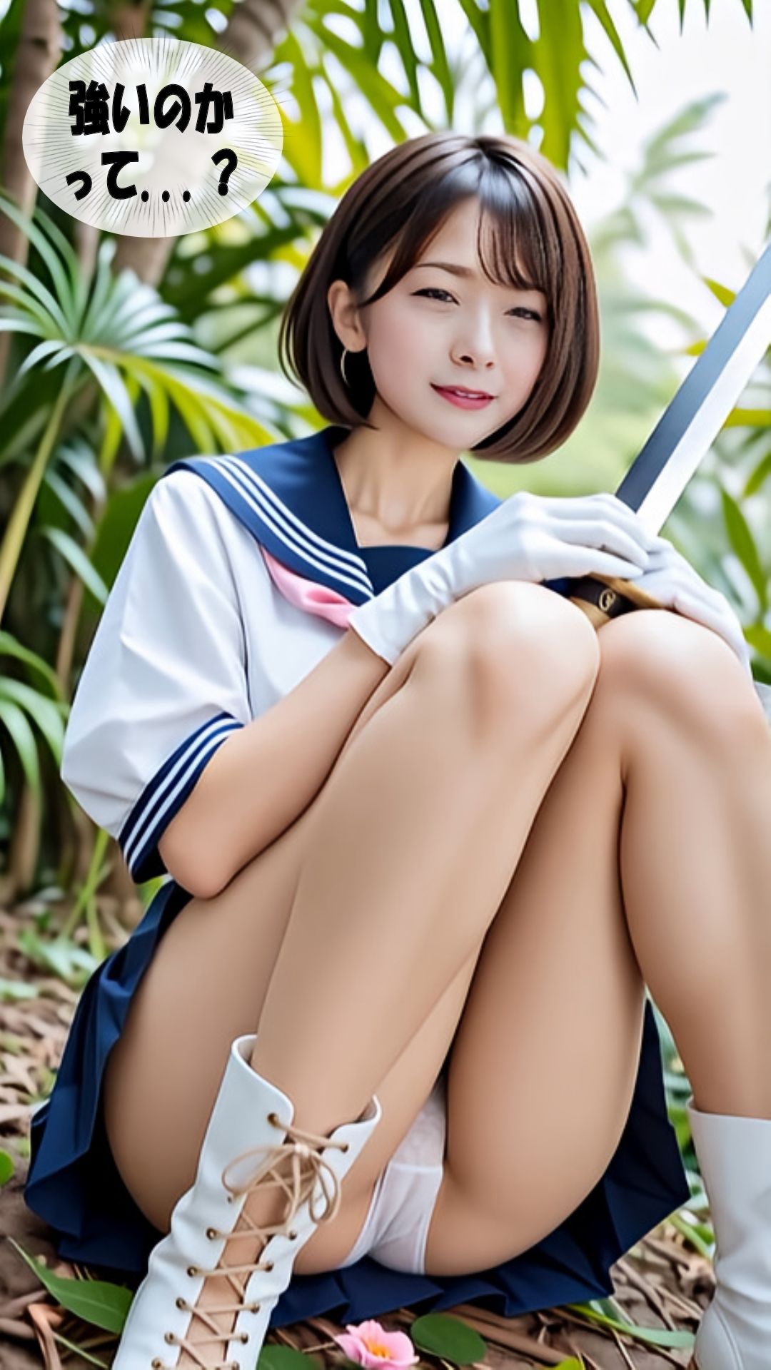 【スマホ動画】人妻美女セーラー剣士Saya/パンチラ・脚フェチ・尻フェチ編 画像3
