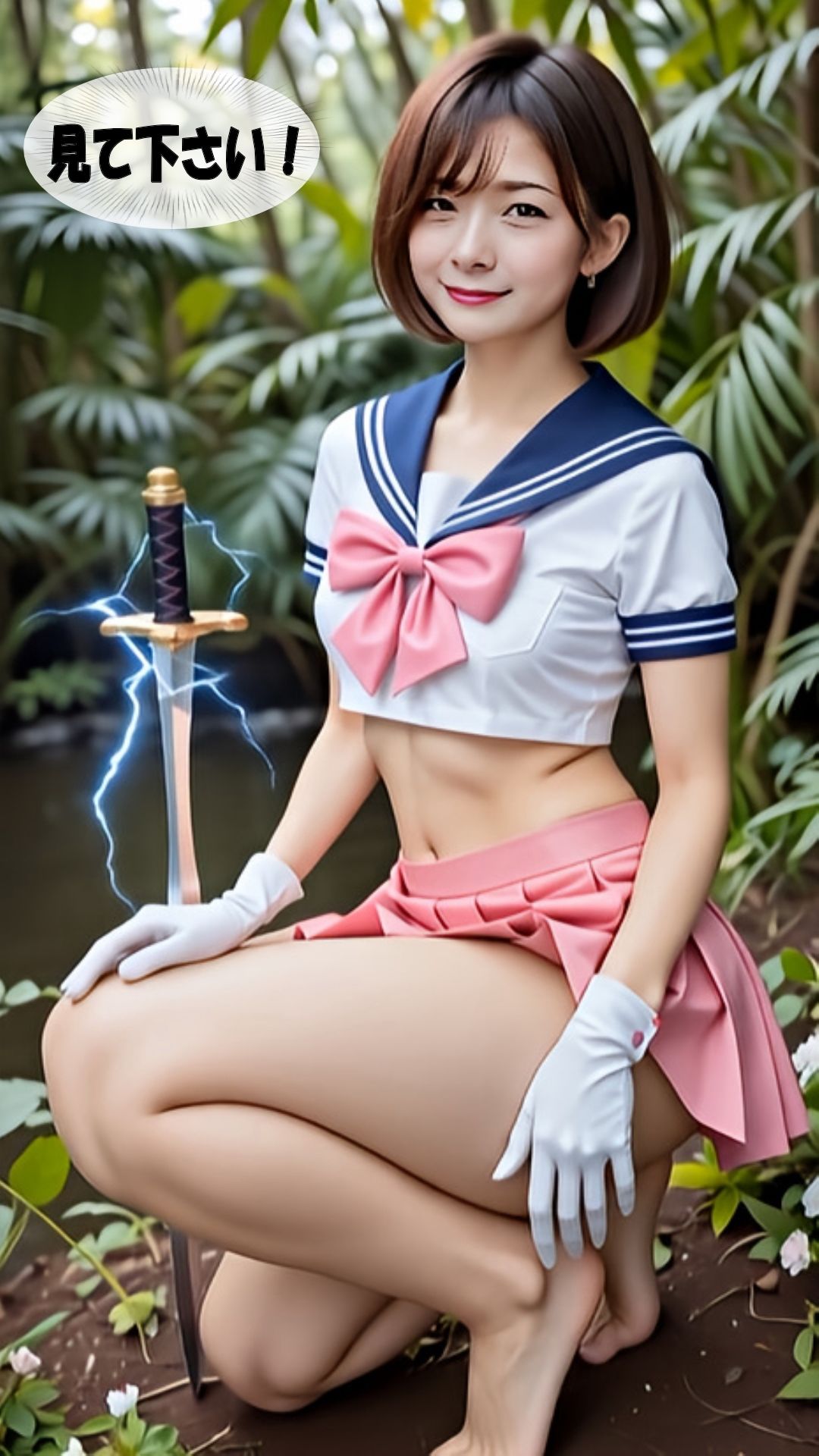 【スマホ動画】人妻美女セーラー剣士Saya/パンチラ・脚フェチ・尻フェチ編 画像4
