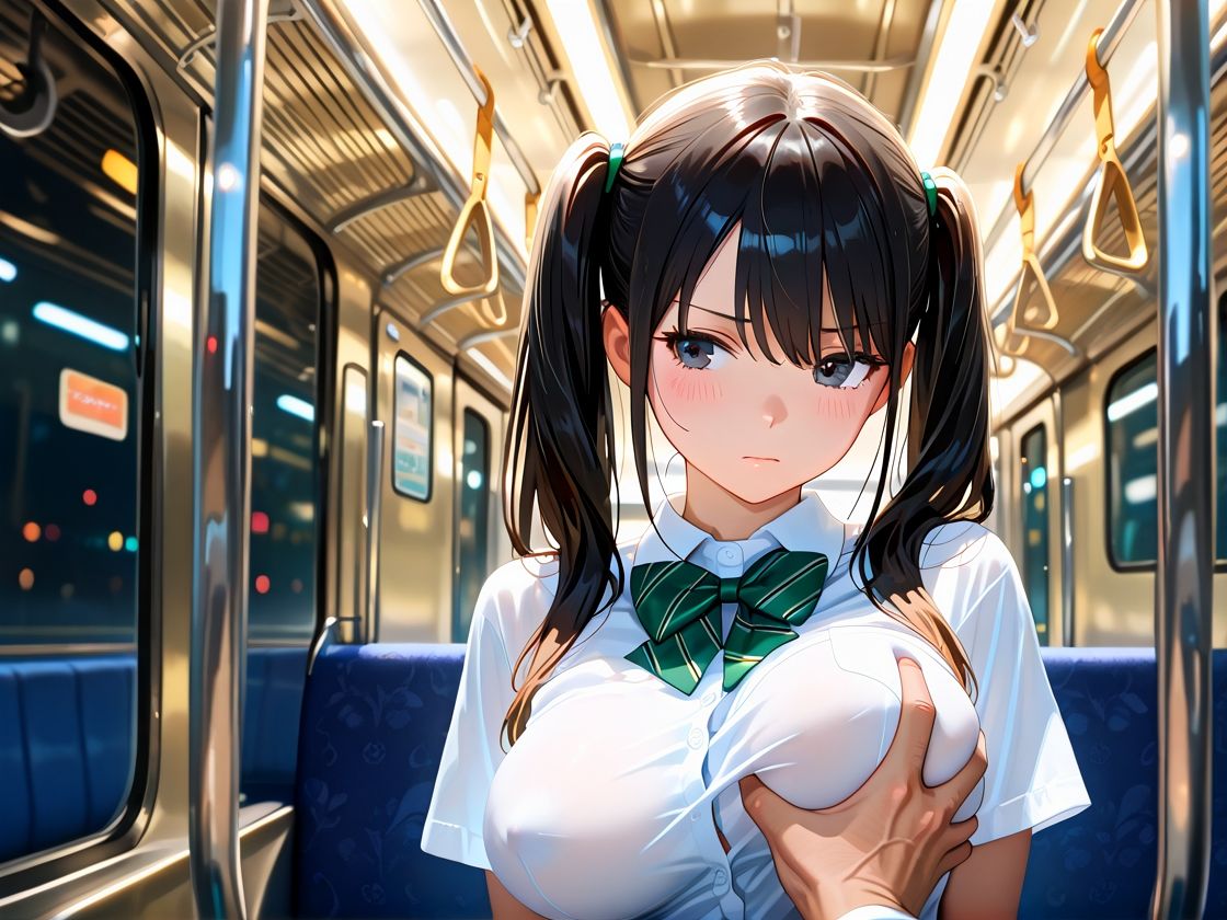 サンプル画像1:水泳部のあの子（女子校生）を電車痴●  〜水泳部だけど背徳的な快楽に溺れてしまう〜(おたまんじゅう) [d_597280]