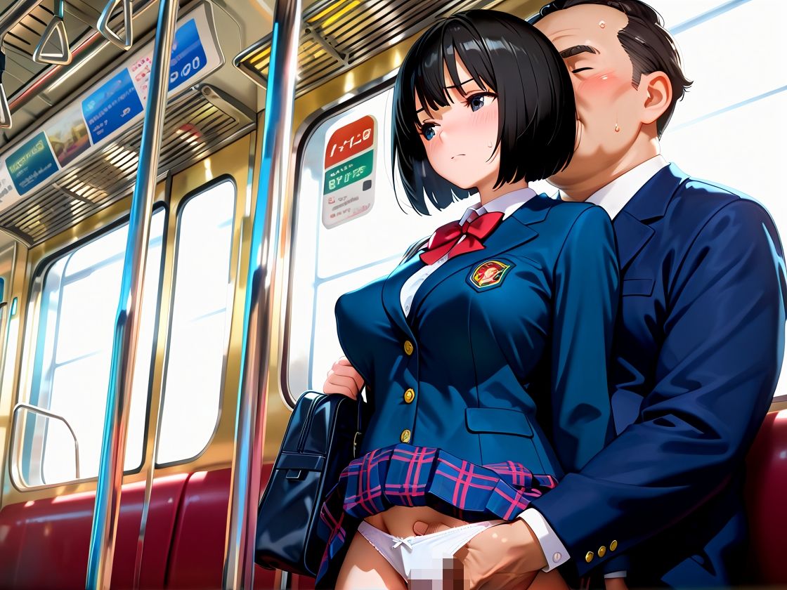 サンプル画像2:水泳部のあの子（女子校生）を電車痴●  〜水泳部だけど背徳的な快楽に溺れてしまう〜(おたまんじゅう) [d_597280]