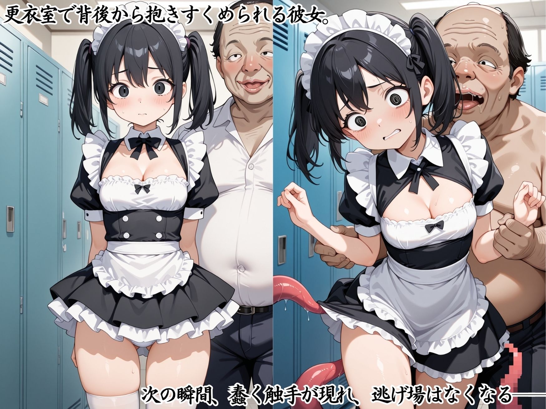 サンプル画像3:巨乳メイドへの搾乳調教記録:オトコの触手で母乳体質に改造されました。(りんりんあーと@アブノーマルのお部屋) [d_597317]