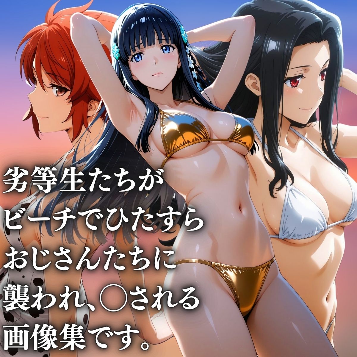 加齢科おじさん達と真夏のビーチ 司波・七草・千葉 画像1