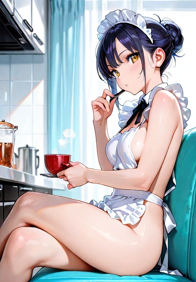 裸エプロンのメイドさん 画像4