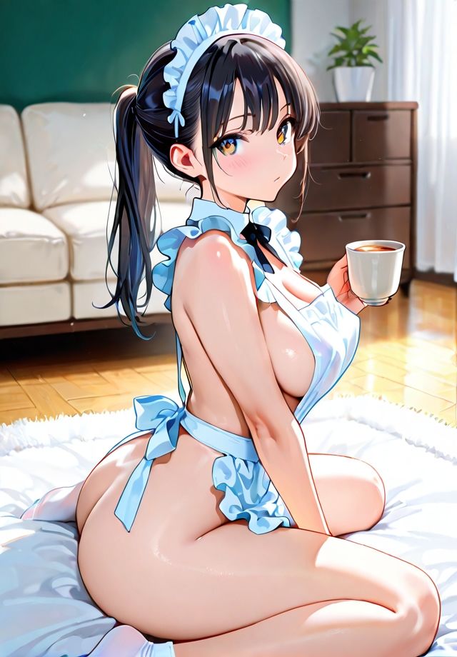 裸エプロンのメイドさん 画像6