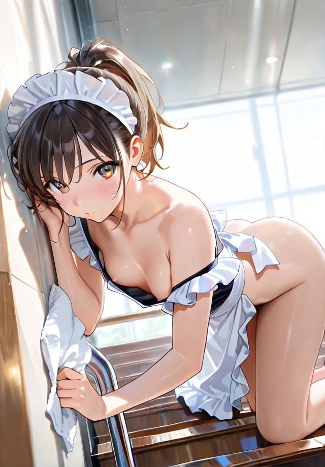 裸エプロンのメイドさん 画像8