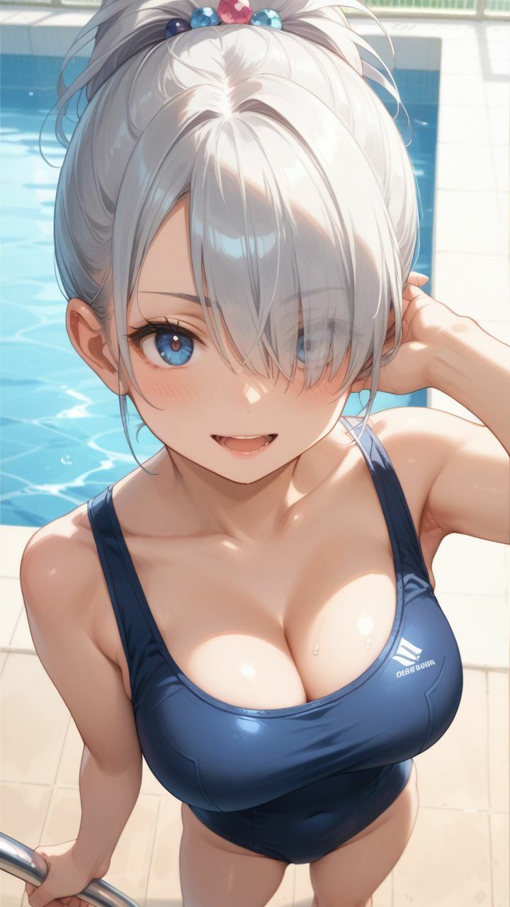 サンプル画像4:チンポで突かれながらジャバジャバ潮吹くスケベマンコな彼女たち【青春スク水ロリ巨乳編】(ポルチオ商事) [d_597502]