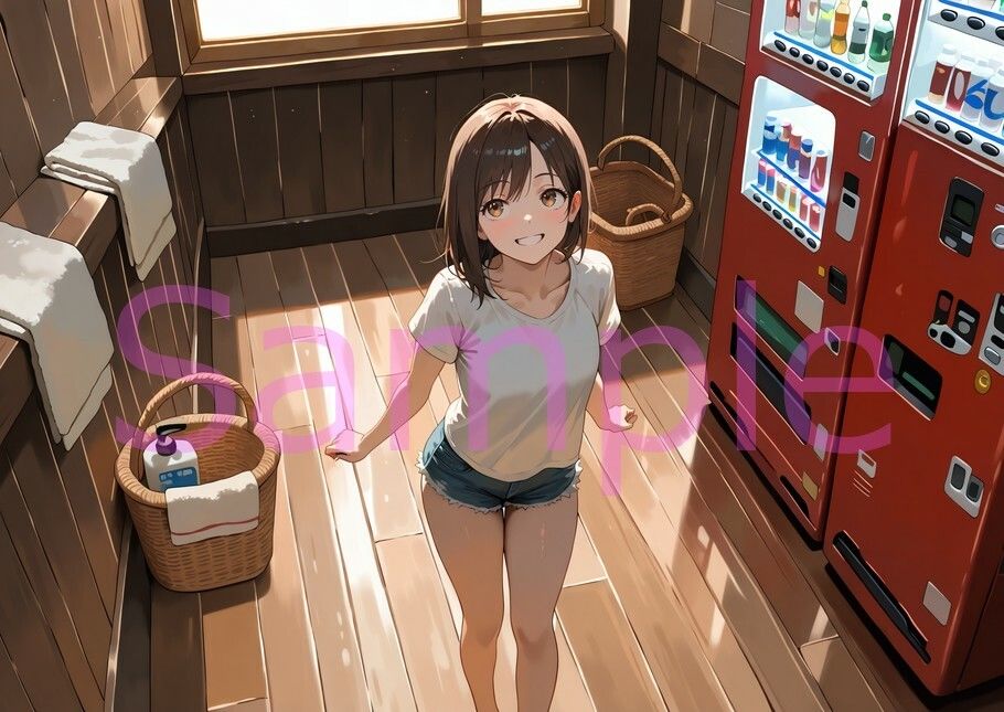 【CFNM】薄着で男風呂を掃除するムッツリ女子大生の観察日記 画像1