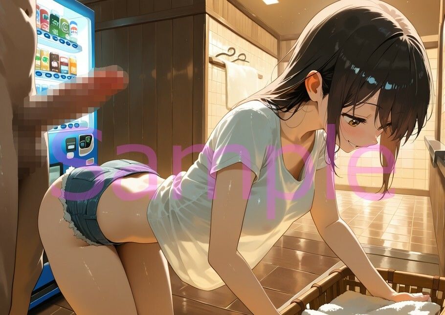 サンプル画像3:【CFNM】薄着で男風呂を掃除するムッツリ女子大生の観察日記(絶倫影法師2次) [d_597514]