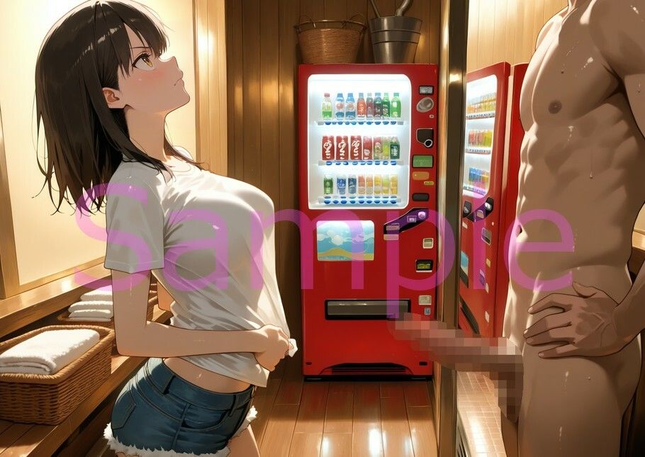 【CFNM】薄着で男風呂を掃除するムッツリ女子大生の観察日記 画像9