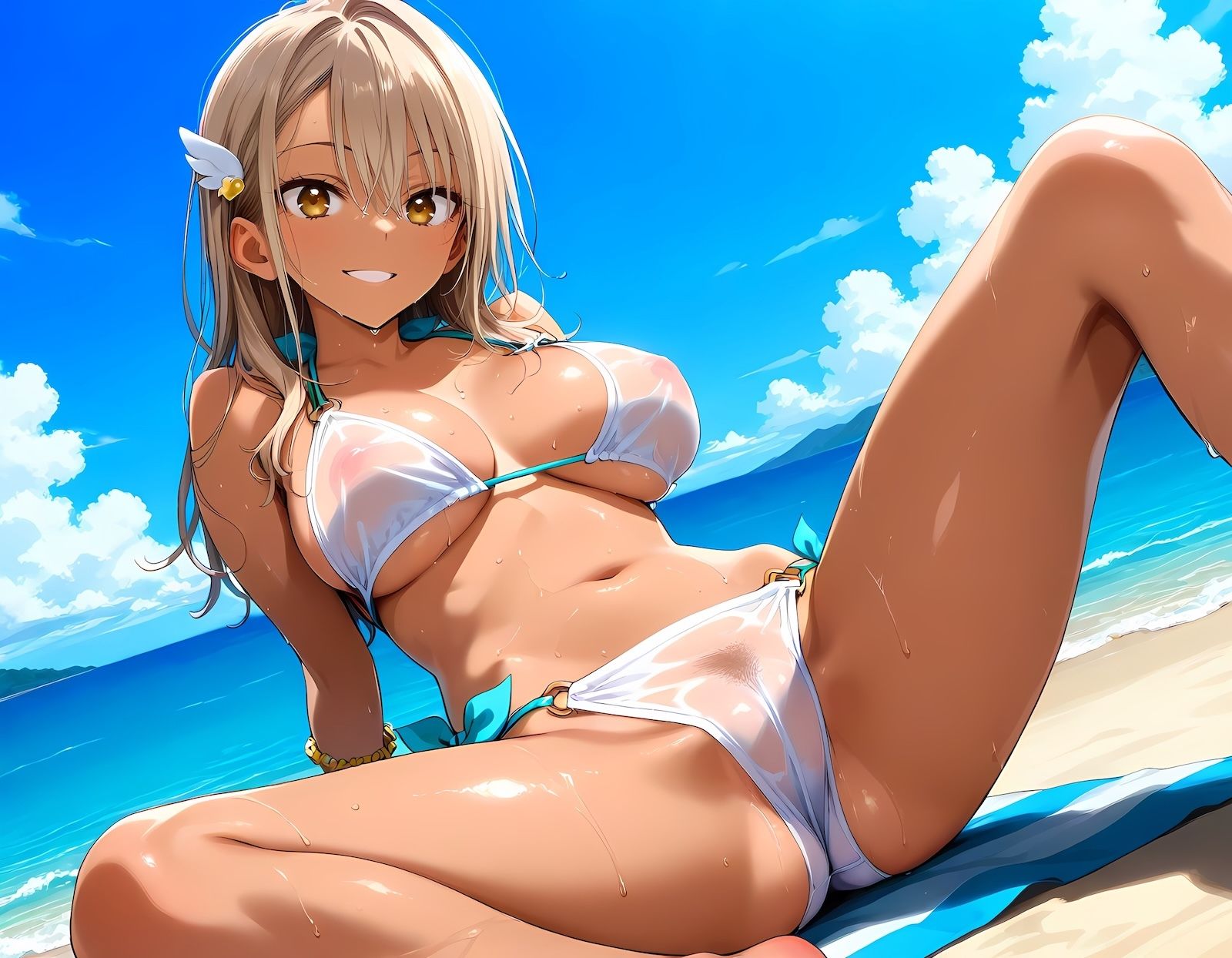 サンプル画像1:ヤリマンビーチへようこそ！中出し放題の楽園で水着ギャルとハメまくり Vol.3【おかわり版】(にゅるにゅる書房) [d_597555]