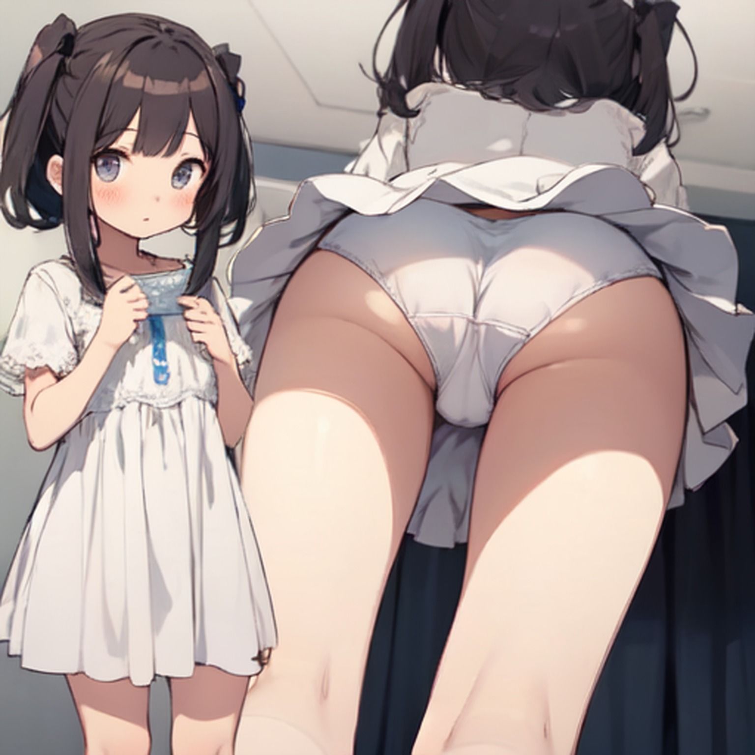 サンプル画像1:パンティーまる見え美少女 part2【AIイラスト集】(ネコネコガール) [d_597661]