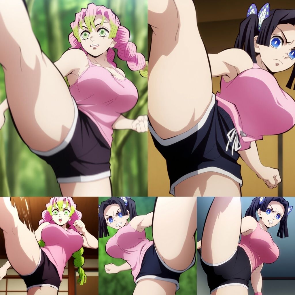 サンプル画像3:【155枚】鬼殺隊の生足蹴り 2(鼉カメラふぱぁん) [d_597678]