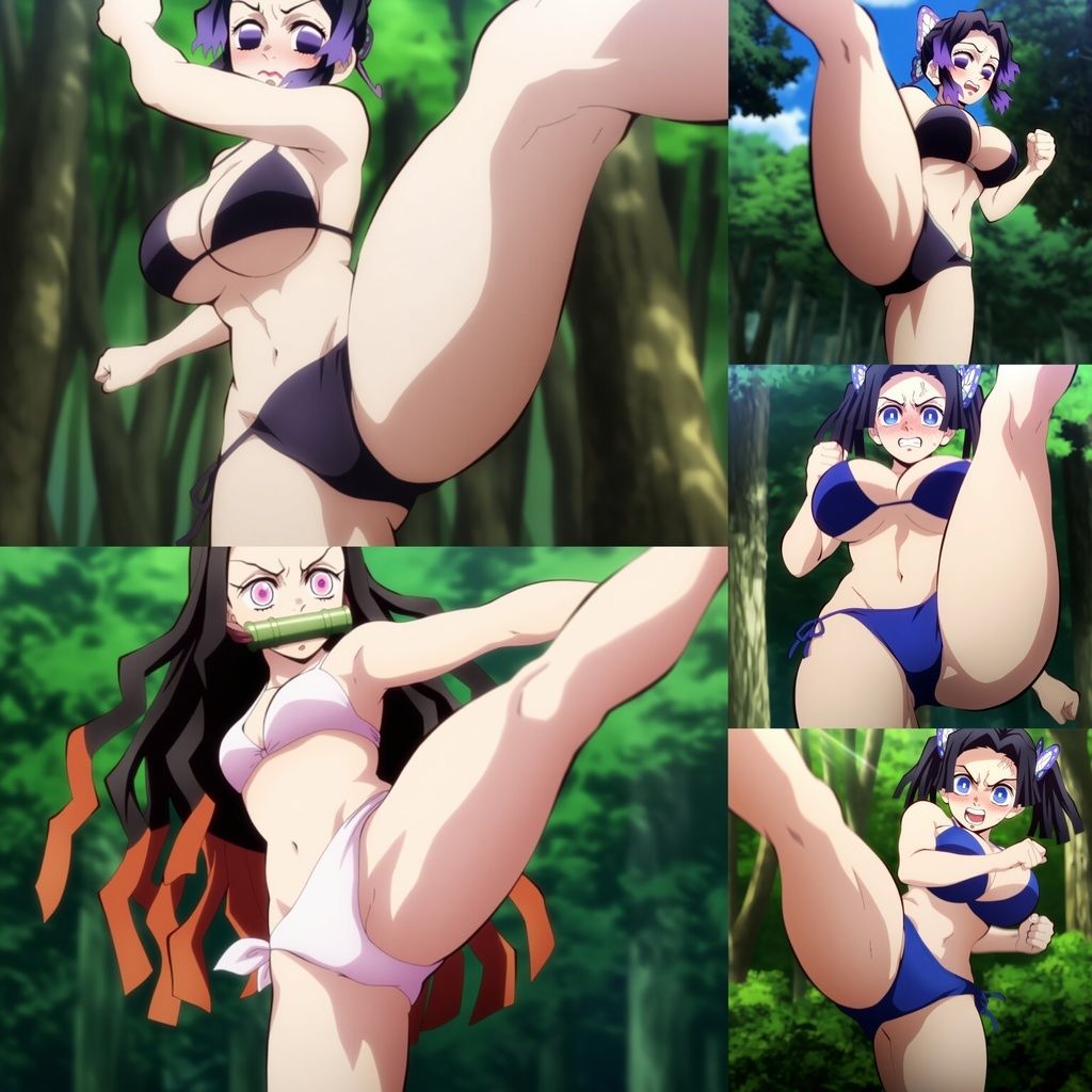 サンプル画像2:【321枚】鬼殺隊の生足蹴り 8(鼉カメラふぱぁん) [d_597709]