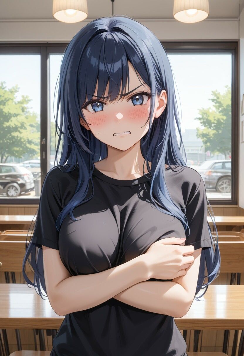 「嫌な顔されながらおっぱい見せてもらう」AIイラスト集 vol.1 画像5