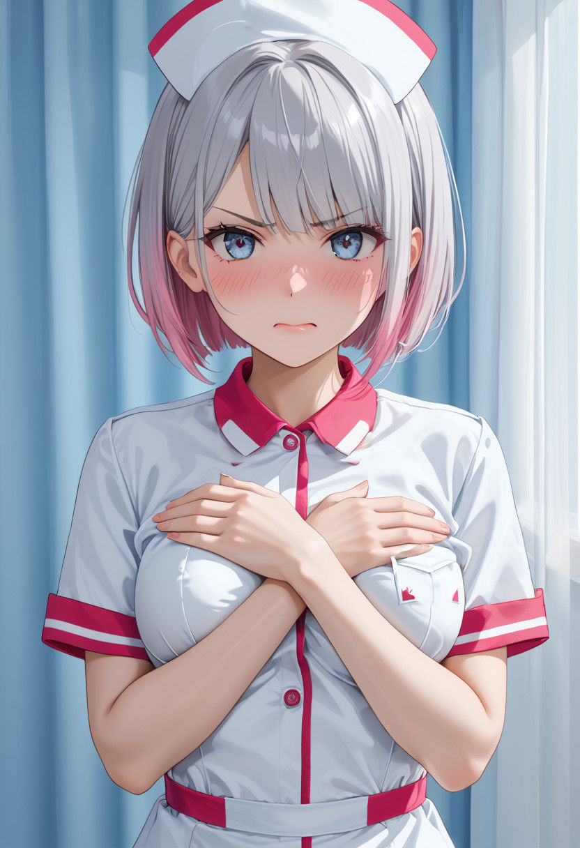 「嫌な顔されながらおっぱい見せてもらう」AIイラスト集 vol.1 画像7